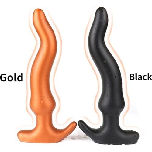CPWD Gold Super Long Silicone Anal Plug For Men Prostate Massage Large Dildo Anal Sex Toys For Women Butt Plug Erotic Sex Toys
