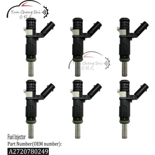 6pcs Fuel Injector Nozzle A2720780249 For 2005-2013 Mercedes SLK R E SLK GLK ML S 3.5L