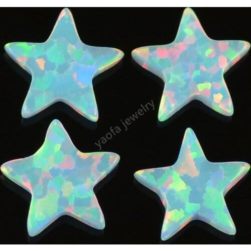 Customized 3mm-5mm high quality star shape opal double flat back without hole loose opal stone for jewelry making in 78 colors