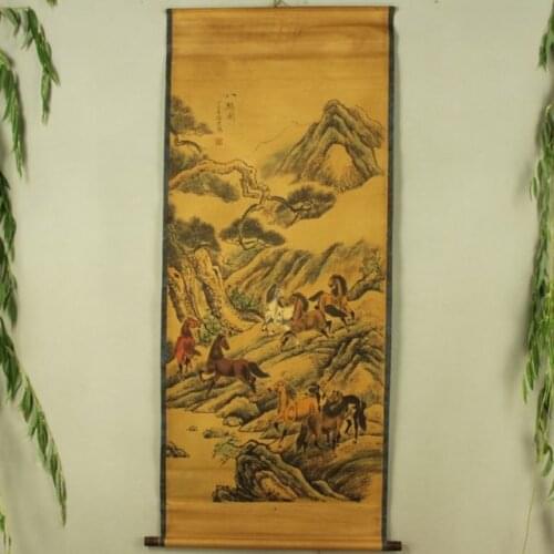 Chinese Antique collection the Panasonic eight horse diagram