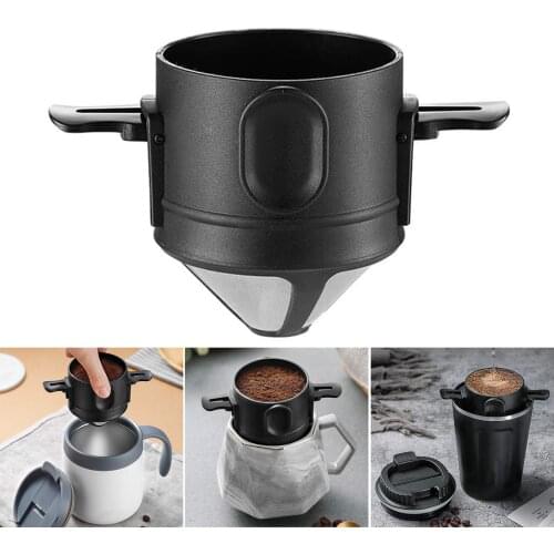 Taper Hand Brew Coffee Filter Foldable Stainless Steel Filter Mesh Reusable Portable Filter Coffee Maker for Machine AA
