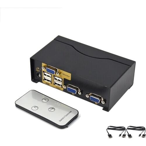 2 Port USB Kvm Switch VGA splitter Schalter Adapter Drucker Verbinden Tastatur Maus 2 Computer Verwenden 1 Monitor with kabel