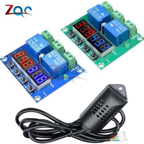 XH-M452 Temperature Humidity Controller Module Thermometer Hygrometer DC 12V Dual LED Digital Display with SHT20 Sensor Probe