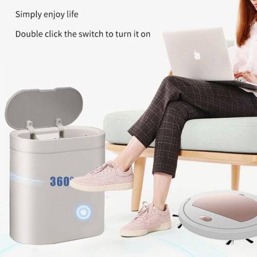 Smart Sensor Trash Can Automatic Home Electronic Waterproof Narrow Trash Can Kitchen Trash Bin Toilet Smart Robot Vacuum Cleaner
