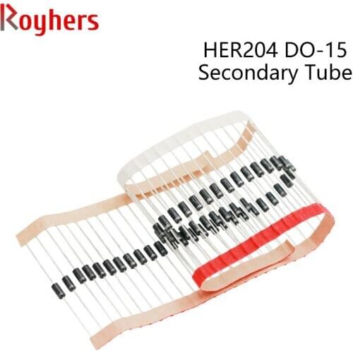 20Pcs Fast Recovery Rectifier Diode DO-15 HER208 HER204 HER207 HER203 HER202 HER205 Electronic Components Set Diy Kit 2A 800V