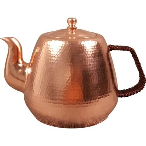 Pure handmade thickened copper tea pot set water kettle teapot hammer point kungfu teaware 1.7L
