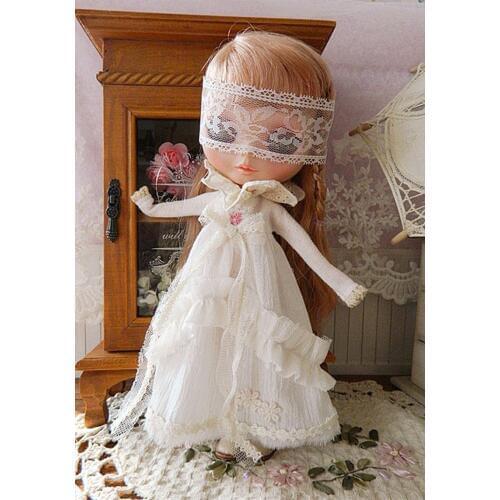 New Dolls Blyth Clothing Long Sleeve dress Mori Girl Skirt for ob24, Pullip, Azone,blyth 1/6 dolls clothes accessories