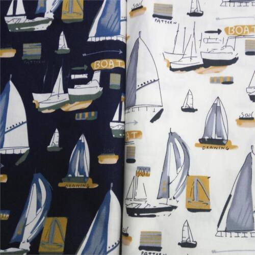 Sailboat vintage fabric Retro style fabric Calico Printed cotton fabric for DIY Bag 1 order=50cm*140cm