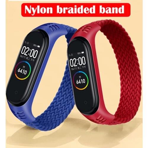 Braided SOLO Loop for Xiaomi Mi Band 5 3 4 Sport Strap Watch Wrist Strap for Xiaomi Mi Band 3 4 Bracelet Strap Smart Bracelet
