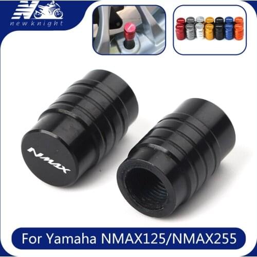 With Logo For Yamaha NMAX125 NMAX255 2 Pcs Motorcycle CNC Accessories Front and Rear Wheels Tire Valve Stem Caps Airtight Cover