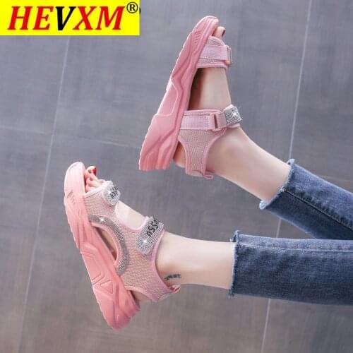 Women Sandals 2021 New Summer Sandals Ladies Casual Shoes Women Bling Diamond Wedges Platform Shoes 5 CM Sports Beach Sandalias