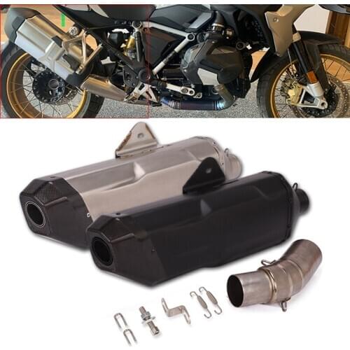 Slip-on Exhaust Set Motorcycle Exhaust Pipe Mid Link Tube 51mm Muffler Escape for BMW R1250R/RS/RT/GS R1250GS ADV 2019 2020