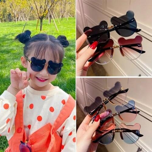 Fashion Childrens Sunglasses New Baby Anti-Radiation Sun Glasses Girl Boy Cute Cartoon Bear Anti-Glare Sunglasses Cycling