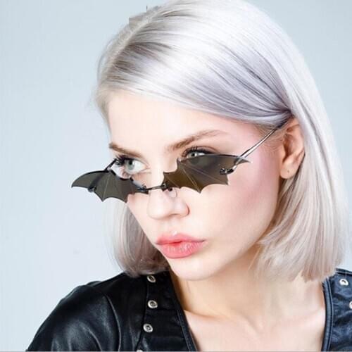 Unique Design Bat Sunglasses Women Men Luxury Brand Sun Glasses Funny Party Glasses Men Mirror Small Shades Okulary UV400