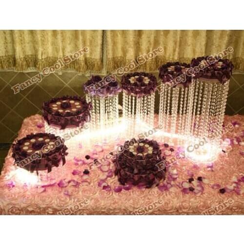 Wedding crystal cake stand/wedding decoration party prop wedding centerpiece 6pcs/lot Wedding crystal cake display
