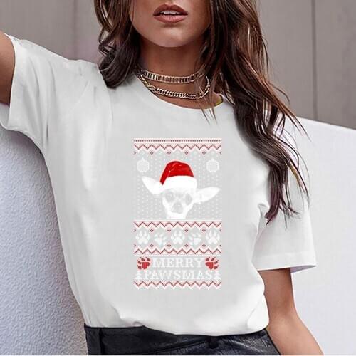 Tops T Shirt Women chihuahua chihuahua merry christmas chihuahu maternity Hip Hop Vintage Print Female Tshirt