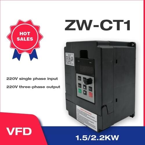 VFD Inverter VFD 1.5KW/2.2KW Frequency Inverter CoolClassic ZW-CT1 3P 220V Output Frequency Converter Variable Frequency Drive