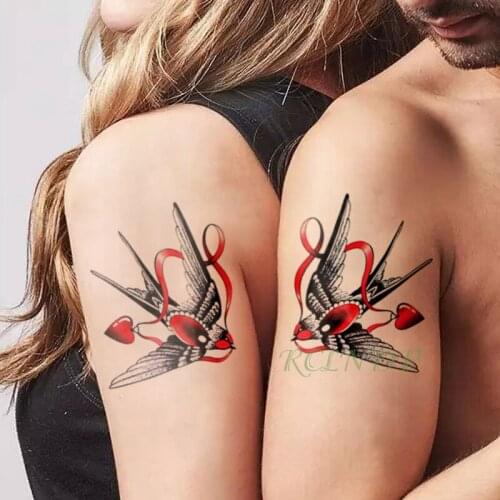 Waterproof Temporary Tattoo Sticker fly bird red heart tatouage tatto flash tatoo fake tattoos for girl women femme Men