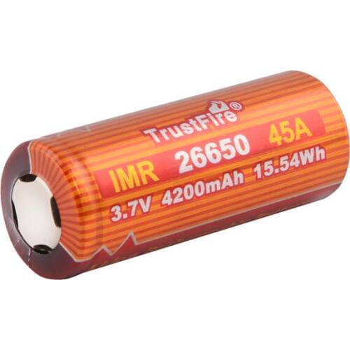TrustFire IMR 26650 4200mAh 3.7V 45A 15.54Wh High-Rate Rechargeable Battery Lithium Batteries for E-cigarettes Electric toys