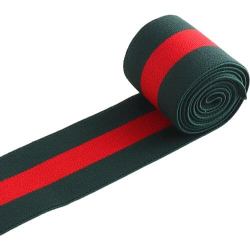 1 1/2" Green Red Stripe Elastic webbing Elastic band Waistband Elastic Sewing Elastic Ribbon Garment stretch elastic 40mm