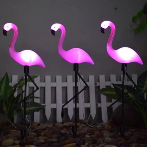 1/3pcs Flamingo Garden Decorative Solar Lights Christmas Outdoor Fence Light Courtyard Garden Solar Led Lamp Deco Solar Light
