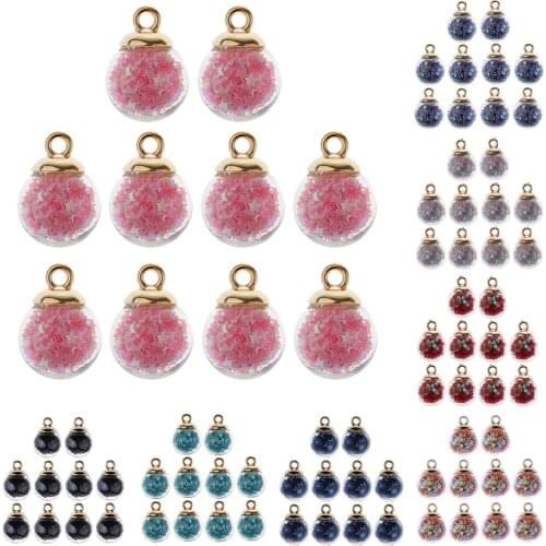 10 Star Lucky Glass Wishing Bottle Pendant Charms DIY Necklace Women Jewelry