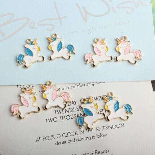 10pcs Cute horse Animal Enamel DIY Pendant Handmade Alloy Accessories Jewelry Earrings Necklace For Women Fashion Jewelry