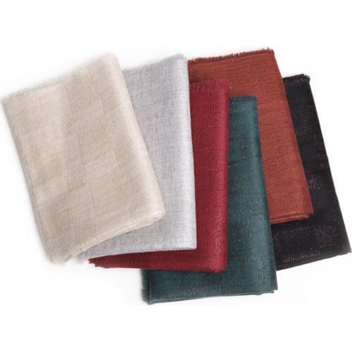 100% goat cashmere clips silver yarns double-layer plaid women scarf shawl pashmina 80x200cm 6colors available