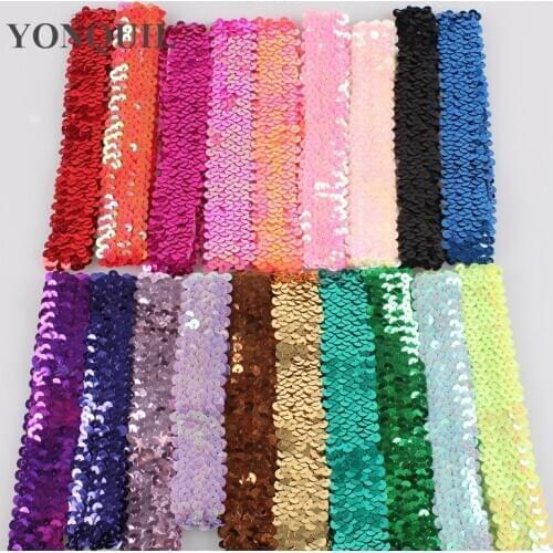 19 Colors Avaliable Women Glitter Headband 2.5CM Width Sequin Headband DIY Hair Accessories Girl Headwear Headpiece 100Pcs/Lot