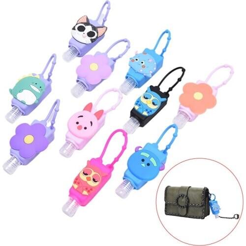 30ml Cute Silicone Mini Hand Sanitizer Hand Gel Holder Portable Safe Gel Holder Travel Shampoo Soap Dispenser Bottle