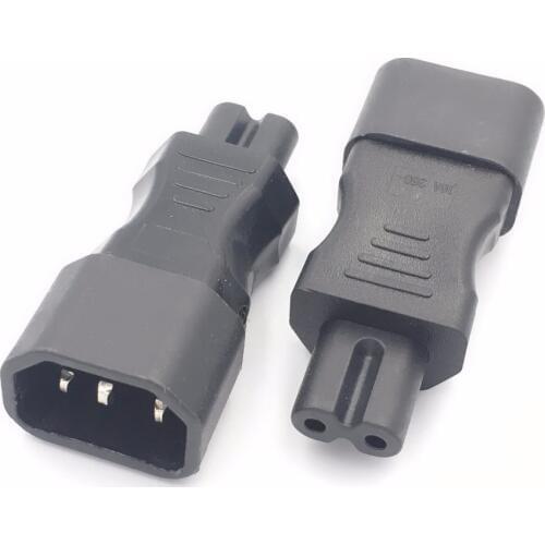 IEC 320 Kettle 3-Pin C14 Male To C7 Female Power Converter Adapter Plug-Socket