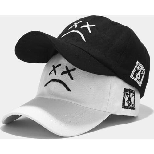 2021 New Hat Trend Crying Face Embroidery Baseball Cap Men and Women Outdoor Leisure Sunscreen