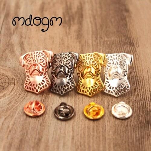 Mdogm Rottweiler Dog Animal Brooches And Pins Suit Cute Funny Metal Small Father Collar Badges Gift For Male Men B039