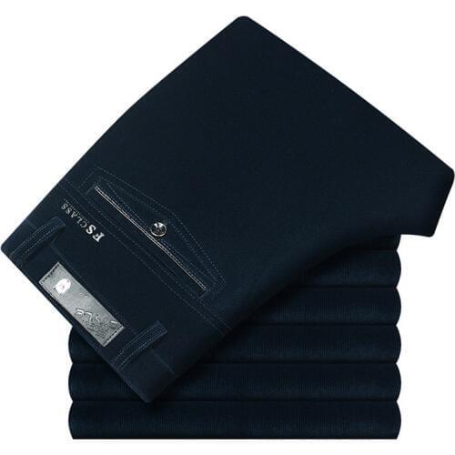 Spring And Autumn Loose Corduroy Trousers Men Casual Pants Straight Long Pants Middle-aged Striped Mens Trousers Plus SIZE 42