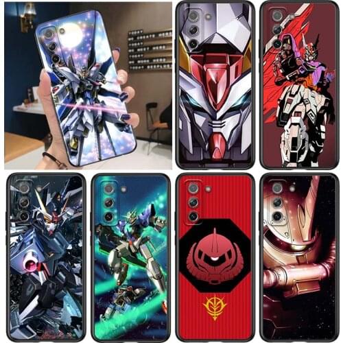 Anime Gundam for Samsung Galaxy S21 Ultra Plus Note 20 10 9 8 S10 S9 S8 S7 S6 Edge Plus Black Phone Case