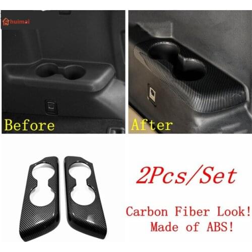 For Toyota Highlander 2021 2022 ABS The Third Row Car Auto Interior Rear Third Water Cup Holder Trim Cover Decoration Frame