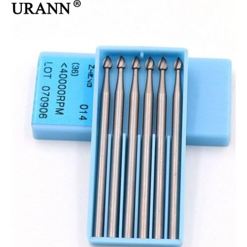 URANN 6Pcs/Lot Alloy Tungsten Steel Burs Olive Amber Engraving Carving Knife End Mill Woodworking Router Bit Wood Milling Cutter