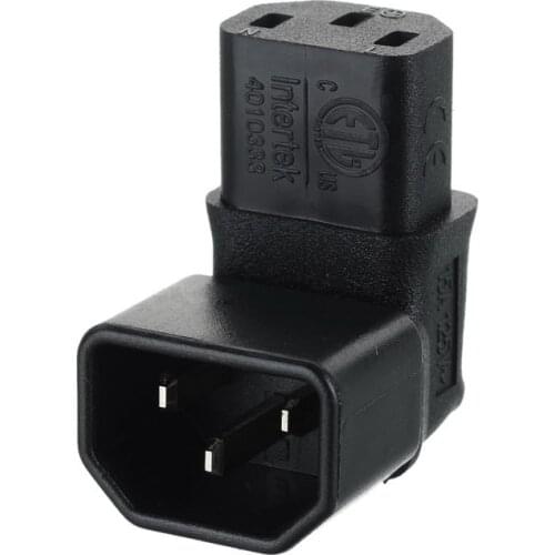 IEC Male C14 to Up Direction Right Angled 90 Degree IEC Female C13 Power Extension Adapter