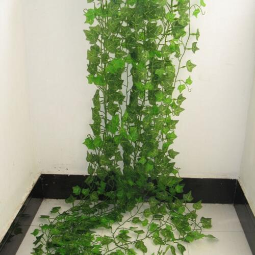 1PCS 2.4M Artificial Ivy green Leaf Garland Plants Vine Fake Foliage Flowers Home Decor Plastic Artificial Flower Rattan string