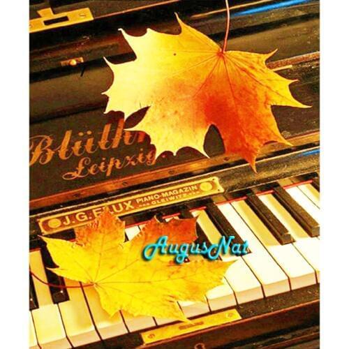 Maple leaves diamond painting embroidery music wall art piano decor crystal painting diamond dotz kit tree leaf mosaic pictures