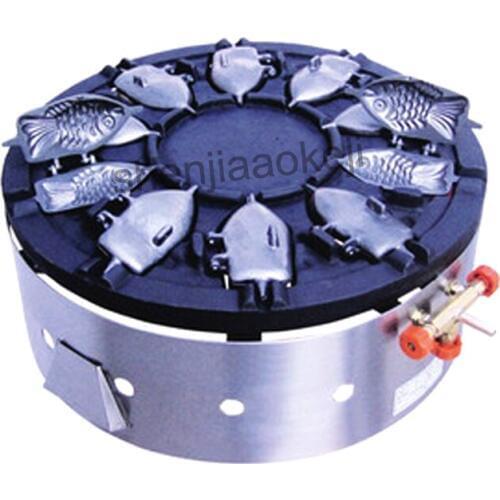 Commercial Gas Rotary Baked Fish Cake Machine FY-10B Baking Fish Mold Cake machine Grilled fish pie furnace Baked Fish pie Stove