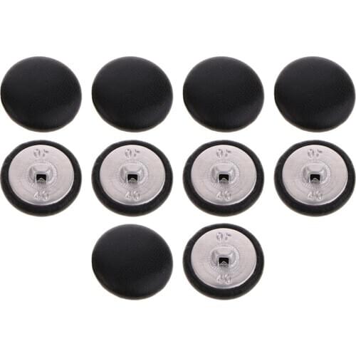 10 Pieces Artificial Leather Button Set - Black- For , Suits, Sport Coat, Uniform, Jacket