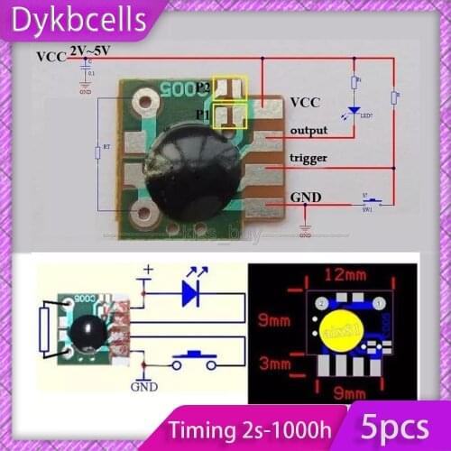 5pcs Multifunction Delay Trigger Timing Chip Mudule Timer IC Timing 2s-1000h