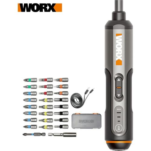 Worx 4V Mini Electrical Screwdriver Set WX240 Smart Cordless Electric Screwdrivers USB Rechargeable Handle with 26 Bit Set Drill