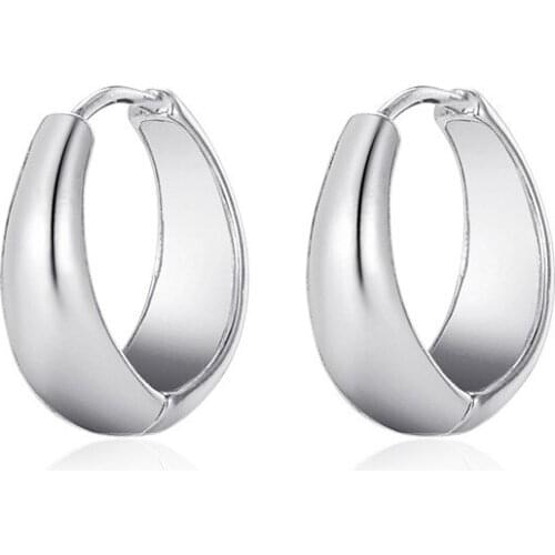 Hoop Circle Earring Woman Silver Gold Color Metal Small Earrings Huggie Smooth Loop Round Circle Ear Jewelry Piercing Pendientes