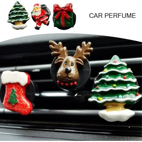 1PC Car Perfume Diffuser Clip Vent Air Freshener Auto Accessories Solid Perfume Christmas Elements Car Interior Accessories