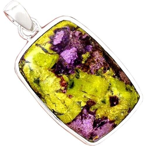 Genuine STICHTITE Pendant 925 Sterling Silver, 43.7 mm, AP6775