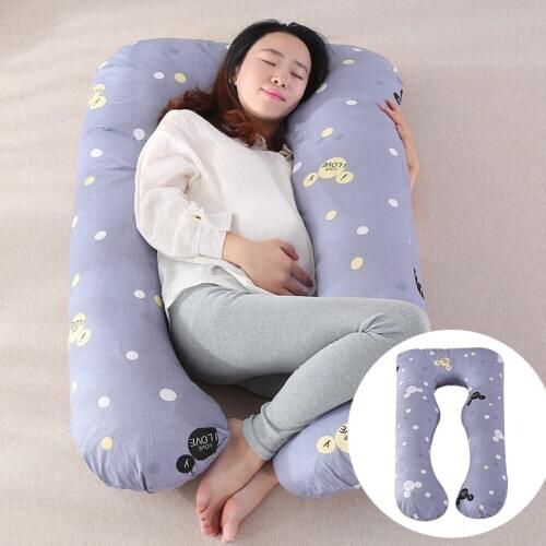 Sleep support pillow pregnant women body pillowcase cotton U-shaped pregnant women pillow pregnant women side pillow bedding new