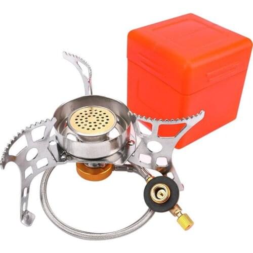 Portable Camping Stove Backpacking Windproof Stove Includes Storage Bag Outdoor 360-Degree Hiking Cooking Stove