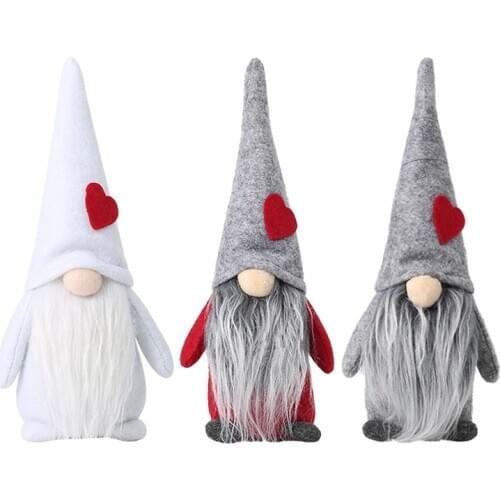 Handmade Christmas Faceless Gnome Santa Decoration Swedish Figurine Long Hat Elf